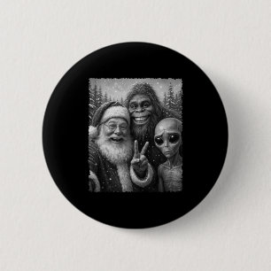 Rolig Katt Jultomte Bigfoot Utomjording Jul Selfie Knapp