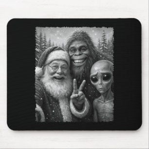 Rolig Katt Jultomte Bigfoot Utomjording Jul Selfie Musmatta