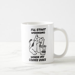 Rolig katt Kaffe Kollegor Kontor Kaffemugg