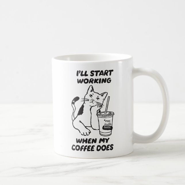 Rolig katt Kaffe Kollegor Kontor Kaffemugg (Höger)
