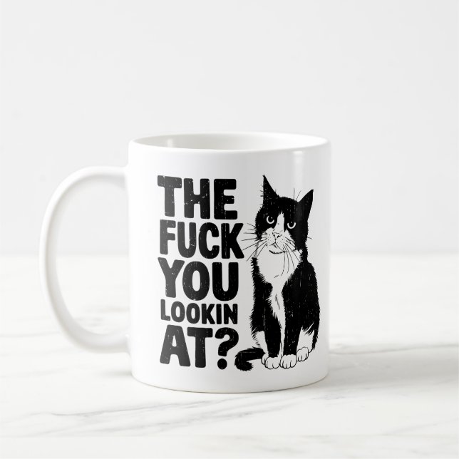 Rolig Katt Kaffe Mugg För Vuxen Rolig Katt Citat (Vänster)