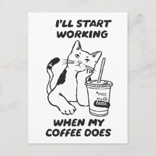 Rolig katt kaffebröd kort