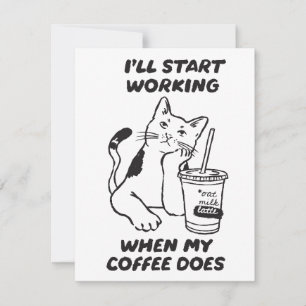 Rolig katt kaffebröd kort