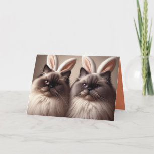 Rolig Katt Kanin Glad Påsk Kort