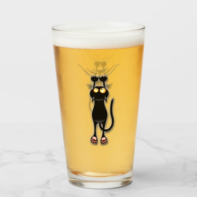 Rolig katt Karaktär Riverar Tyg Glaskopp (Framsida fylld)