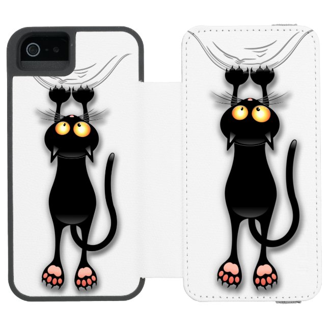 Rolig katt Karaktär Riverar Tyg Incipio iPhone Wallet Skal (Folio Öppen)