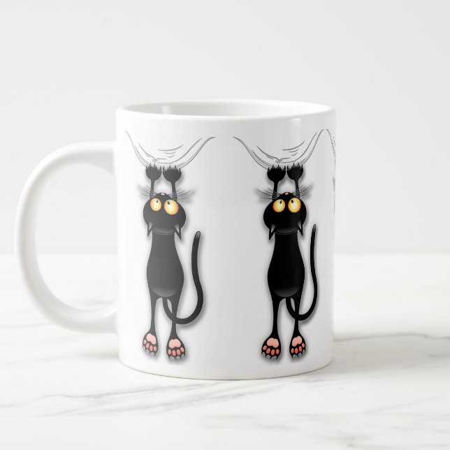 Rolig katt Karaktär Riverar Tyg Jumbo Mugg (Vänster)