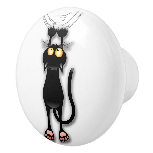 Rolig katt Karaktär Riverar Tyg Knopp (Höger)