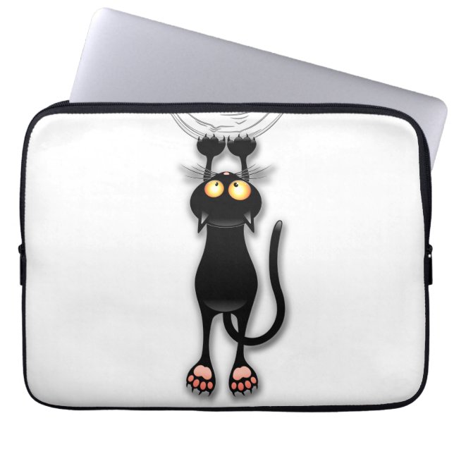 Rolig katt Karaktär Riverar Tyg Laptop Fodral (Framsidan)