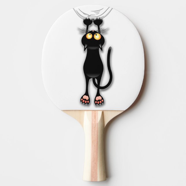 Rolig katt Karaktär Riverar Tyg Pingisracket (Framsidan)