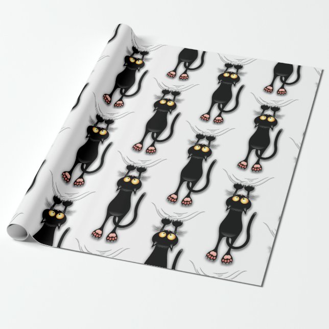 Rolig katt Karaktär Riverar Tyg Presentpapper (Utrullad)