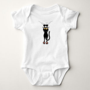 Rolig katt Karaktär Riverar Tyg T Shirt