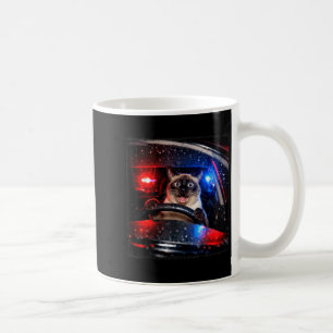 Rolig Katt Kör Polisjakt Kattunge Meme Humor Kaffemugg