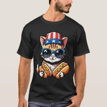 Rolig Katt Korv Fjärde Juli Matglad
