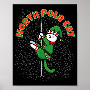 Rolig Katt Le Dans Alv Kostym Jul Högtid C Poster