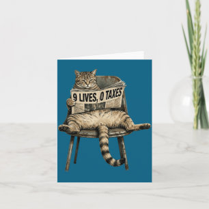 Rolig katt lever skatter humor illustration kort
