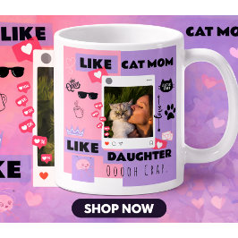 Rolig Katt MAMMA KATT PAPPA KATT PRESENT MUGG FÖR 