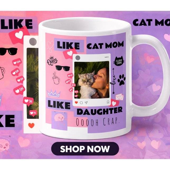 Rolig Katt MAMMA KATT PAPPA KATT PRESENT MUGG FÖR  (CUTE FUNNY CAT MOM CAT DAD MUG FOR CAT LOVERS , FULLY PERSONALIZED CAT MUG PHOTO)