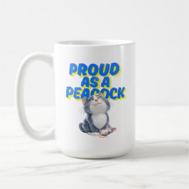 Rolig katt med mus kaffemugg