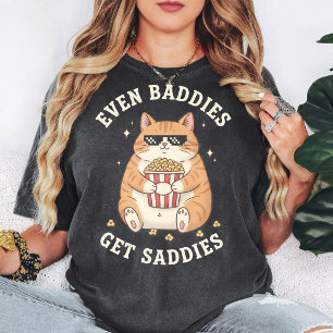 Rolig Katt Med Popcorn "Till och med Elaka" T Shirt