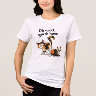 Rolig katt med schackrutig katt krukhaveri t shirt