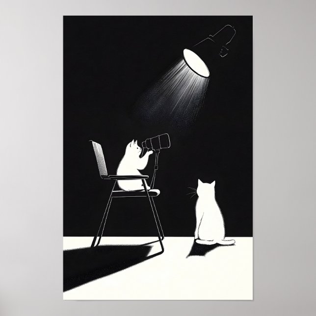 Rolig katt med teleskop poster (Framsidan)