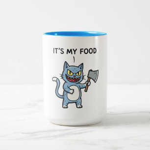 Rolig katt med yxa Två-Tonad mugg