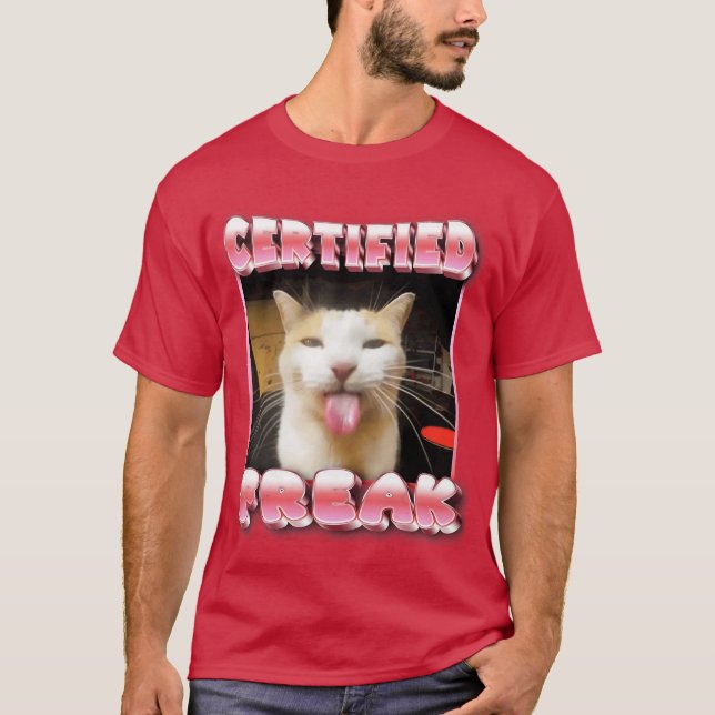 rolig katt meme Certifierad Freak Rolig Katt Meme  T Shirt (Framsida)