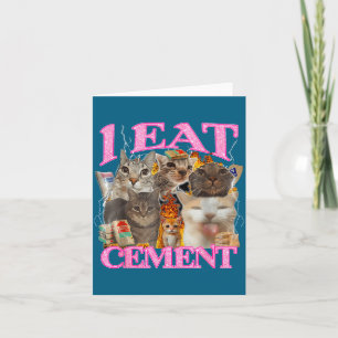 Rolig katt-meme Jag äter cement Japansk Citat Djur Kort