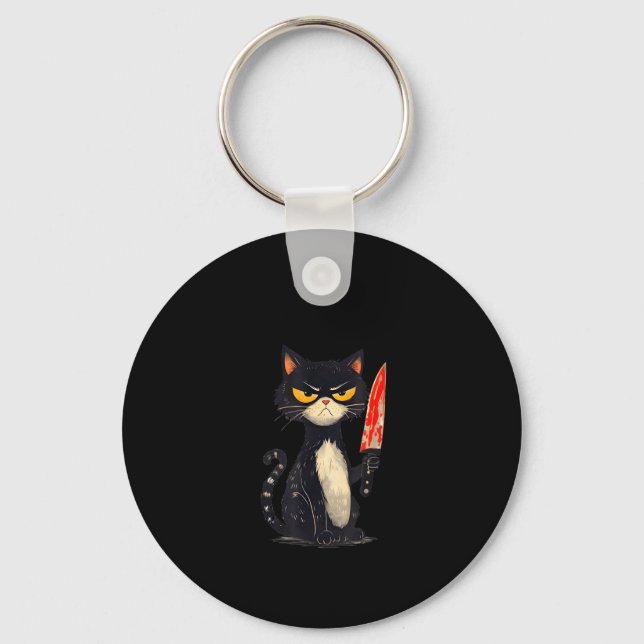Rolig katt meme jag behöver snacks design män kvin nyckelring (Framsida)