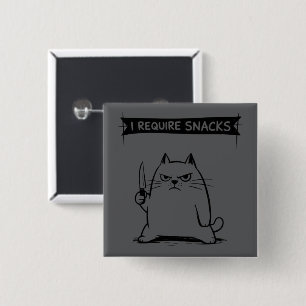 Rolig katt-meme Jag behöver snacks Knapp