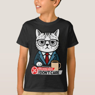 Rolig Katt Meme Sarksastisk humor Jag Bryr Mig Int T Shirt