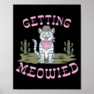 Rolig Katt Möhippa Får Meowied Bröllop Poster