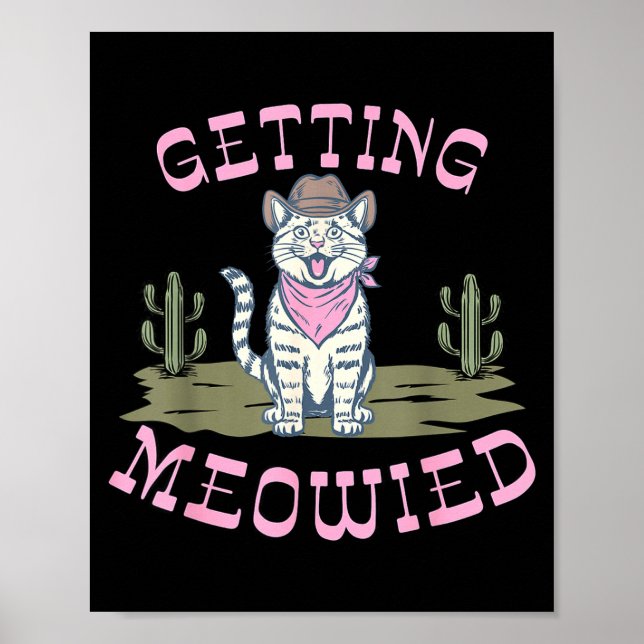 Rolig Katt Möhippa Får Meowied Bröllop Poster (Framsidan)