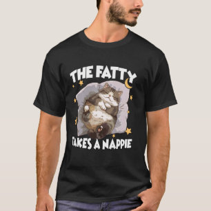 Rolig katt nattskjorta The Fatty tar en tupplur T Shirt