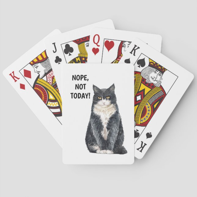 Rolig katt Nej inte idag Meme Grinig Butter Casinokort (Baksidan)
