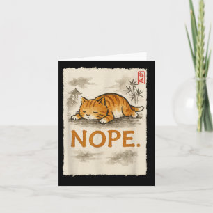 Rolig Katt Nej Lat Orange Kattunge Damälskare Sumi Kort