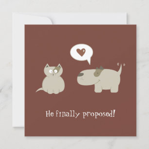 Rolig katt- och hundinbjudan för Save the Date Spara Datumet