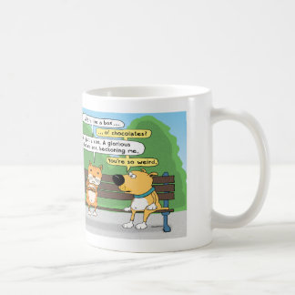 Rolig katt- och hundkaffemugg kaffemugg