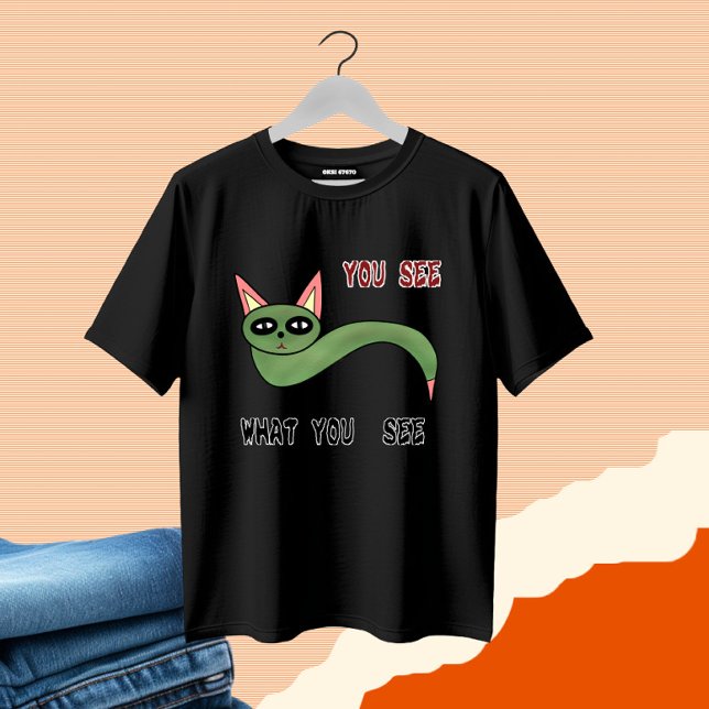 Rolig katt orm t shirt (Skapare uppladdad)