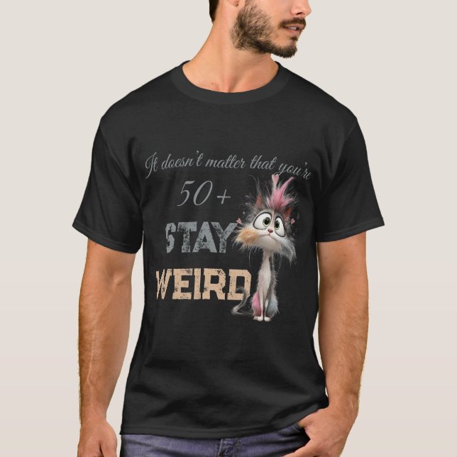 Rolig katt över 50 t shirt (Framsida)