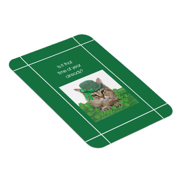 Rolig katt på St. Patricks dag Magnet (Högersidan)