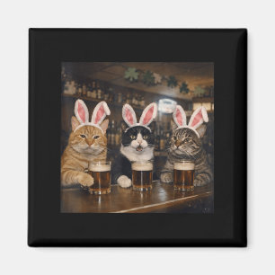 Rolig katt påskdag design män kvinnor magnet