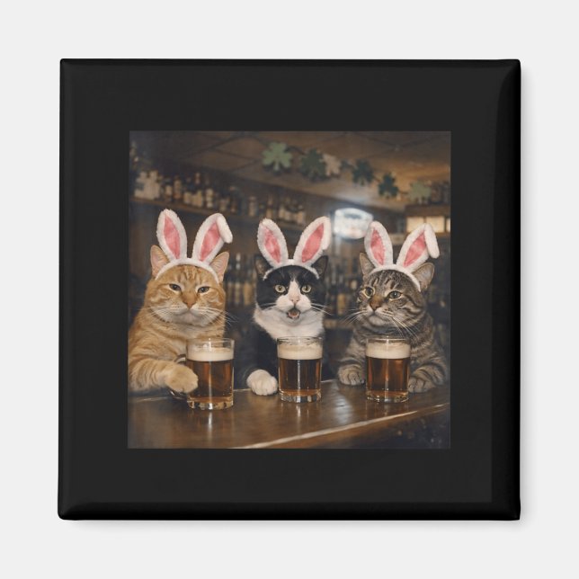 Rolig katt påskdag design män kvinnor magnet (Framsidan)
