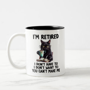 Rolig Katt Pensionerad 2025 Rolig Pension 2025 Två-Tonad Mugg