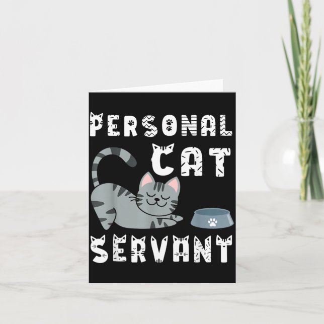 Rolig Katt Personlig Katt Tjänare Kort (Framsida)
