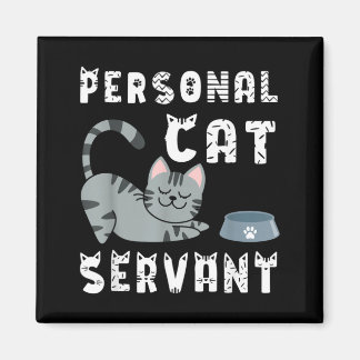 Rolig Katt Personlig Katt Tjänare Magnet