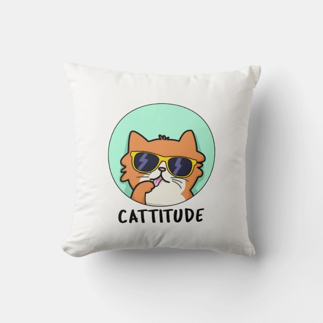 Rolig Katt Puns  Kudde (Framsida)