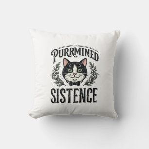 Rolig Katt Purrminad Existens Vintage Grafik_1 Kudde