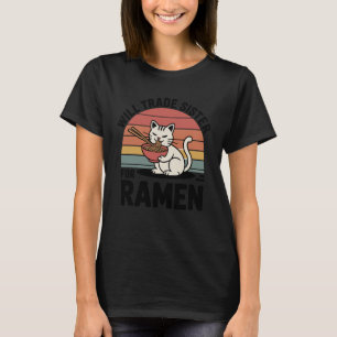 Rolig Katt Ramen Byta Syster mot Ramen Kawaii Anim T Shirt